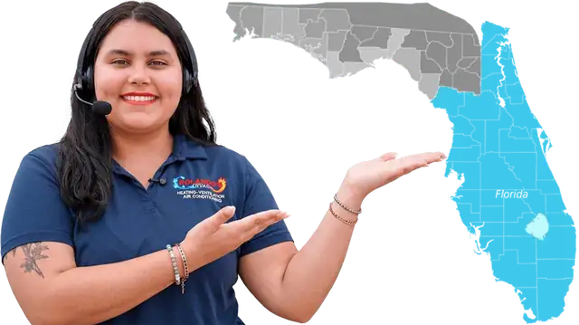Rolando's HVAC Florida service area map